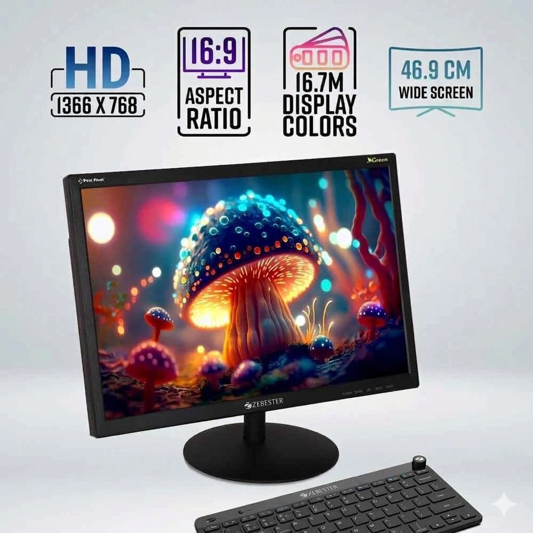 Zebronics ZEB-Z-E19HD 19-Inch HD LED Monitor | VA Panel | 60Hz | Adaptive Sync - Image 4