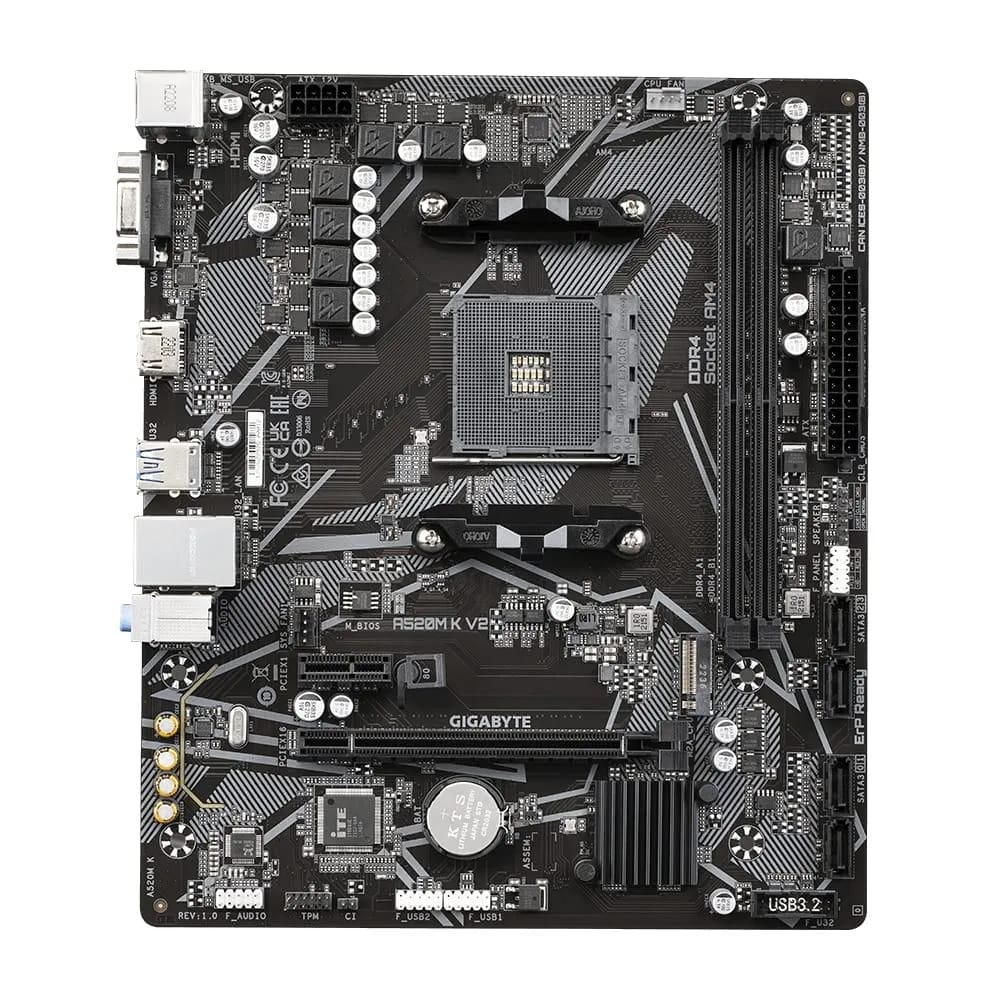 GIGABYTE A520M K V2 Micro-ATX Motherboard – AMD AM4, DDR4, M.2, HDMI & D-Sub - Image 5