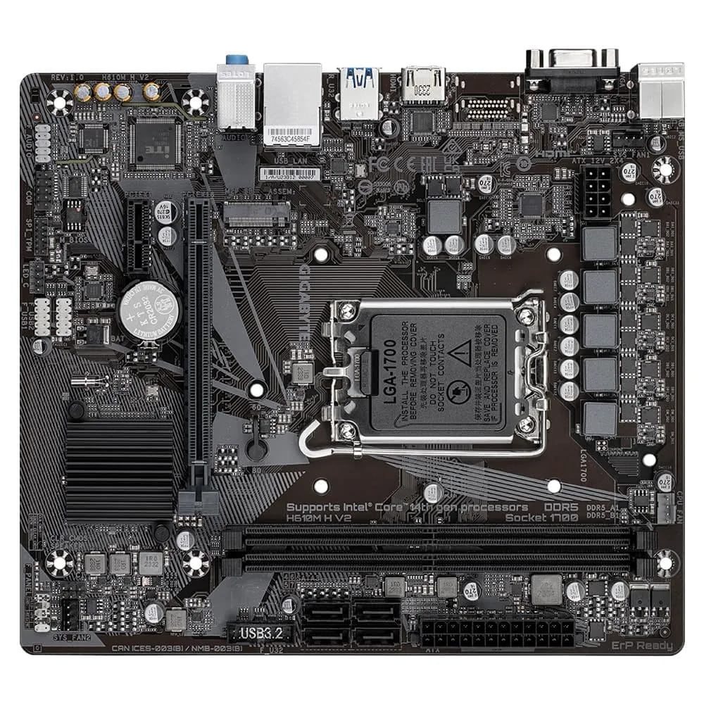 GIGABYTE H610M H V2 DDR5 Micro-ATX Motherboard – Intel 14th Gen, M.2, GbE LAN - Image 4