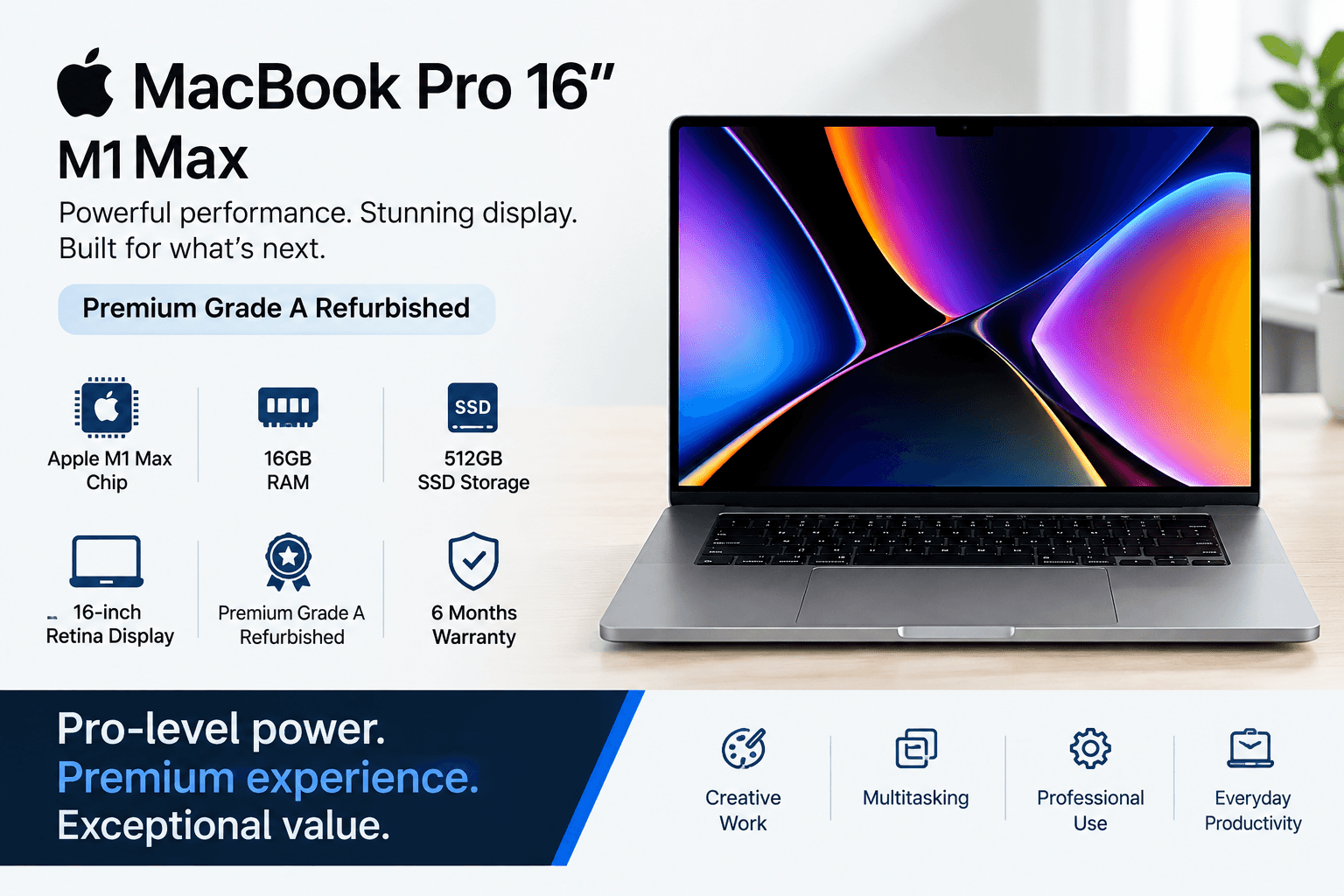 Apple MacBook Pro 16 Inch M1 Max A2485 Premium  Powerful  Laptop - View 1