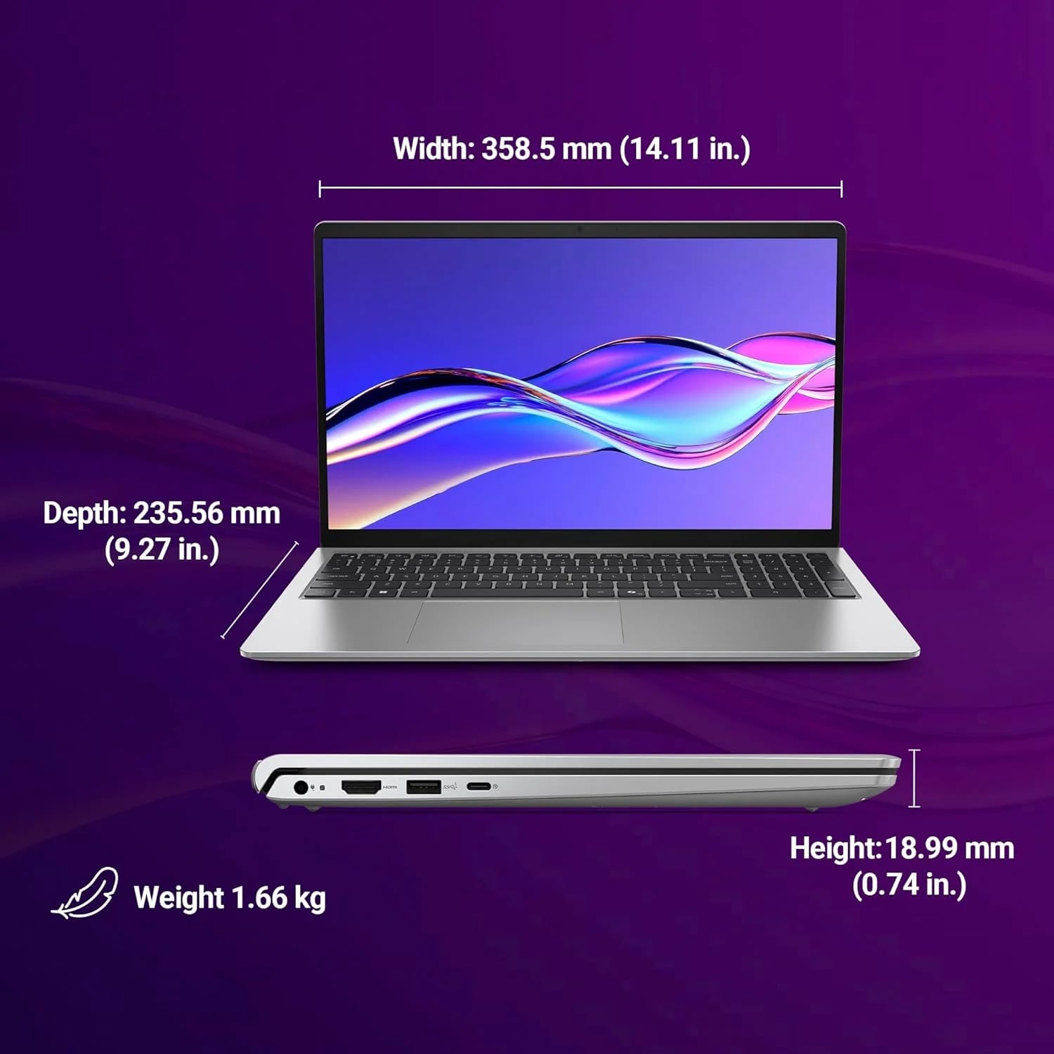 Dell 15 AI Laptop – Core Ultra 5 225H | 16GB DDR5 | 512GB SSD | Intel Arc Graphics - View 2