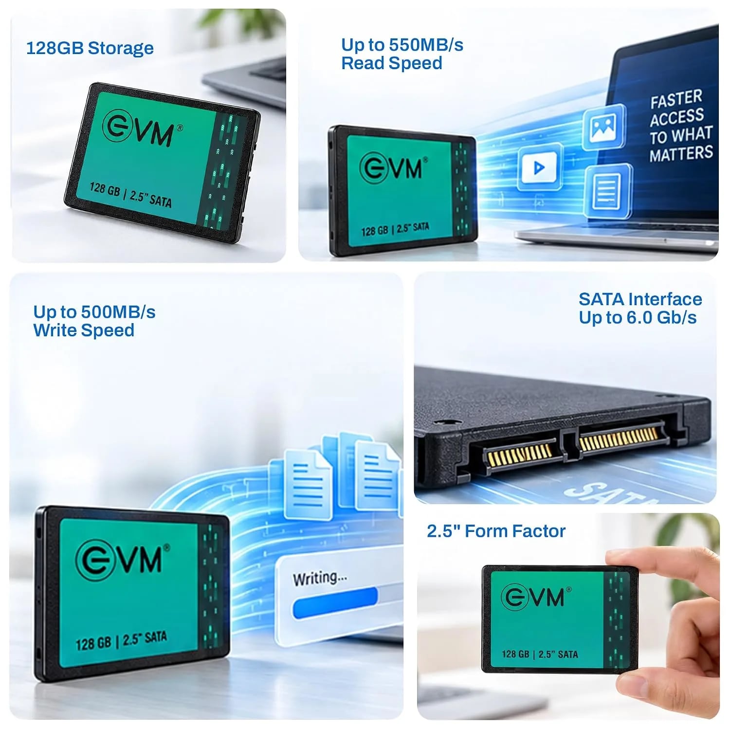 EVM SATA SSD 128GB / 256GB / 512GB – 2.5-Inch Solid State Drive - View 5