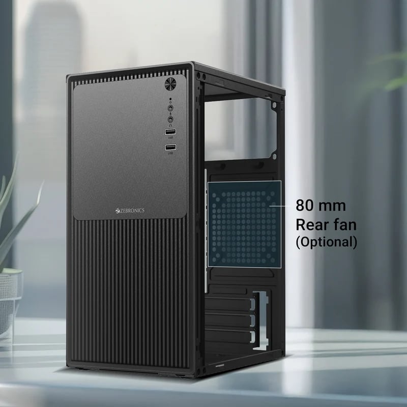 Zebronics AERIS Mid-Tower Gaming Cabinet | Stylish PC Chassis | ATX Support - View 5
