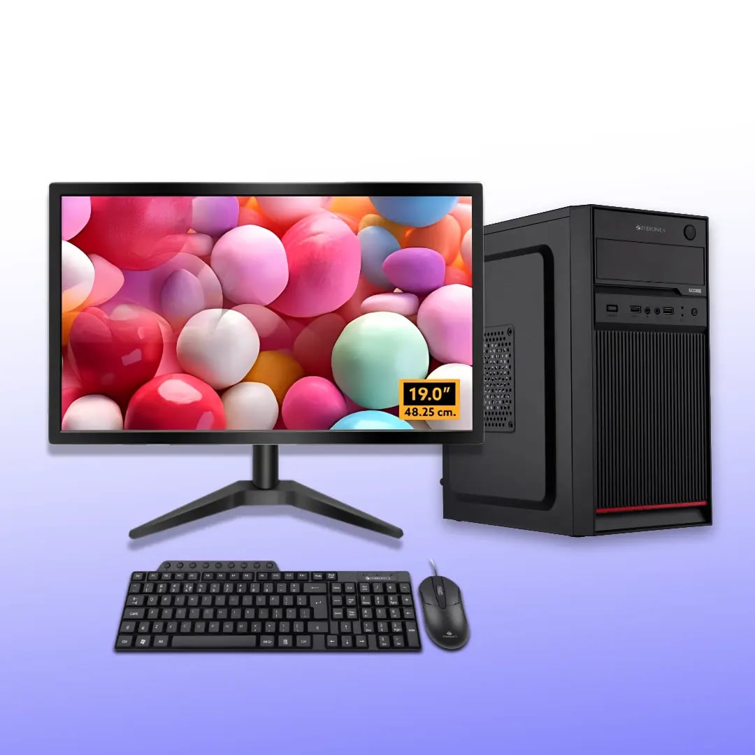 Fusionit Desktop PC Core i5 4th Gen | 8GB RAM | 512GB SSD | 19" Monitor | Windows 11 + MS Office 365 - View 1