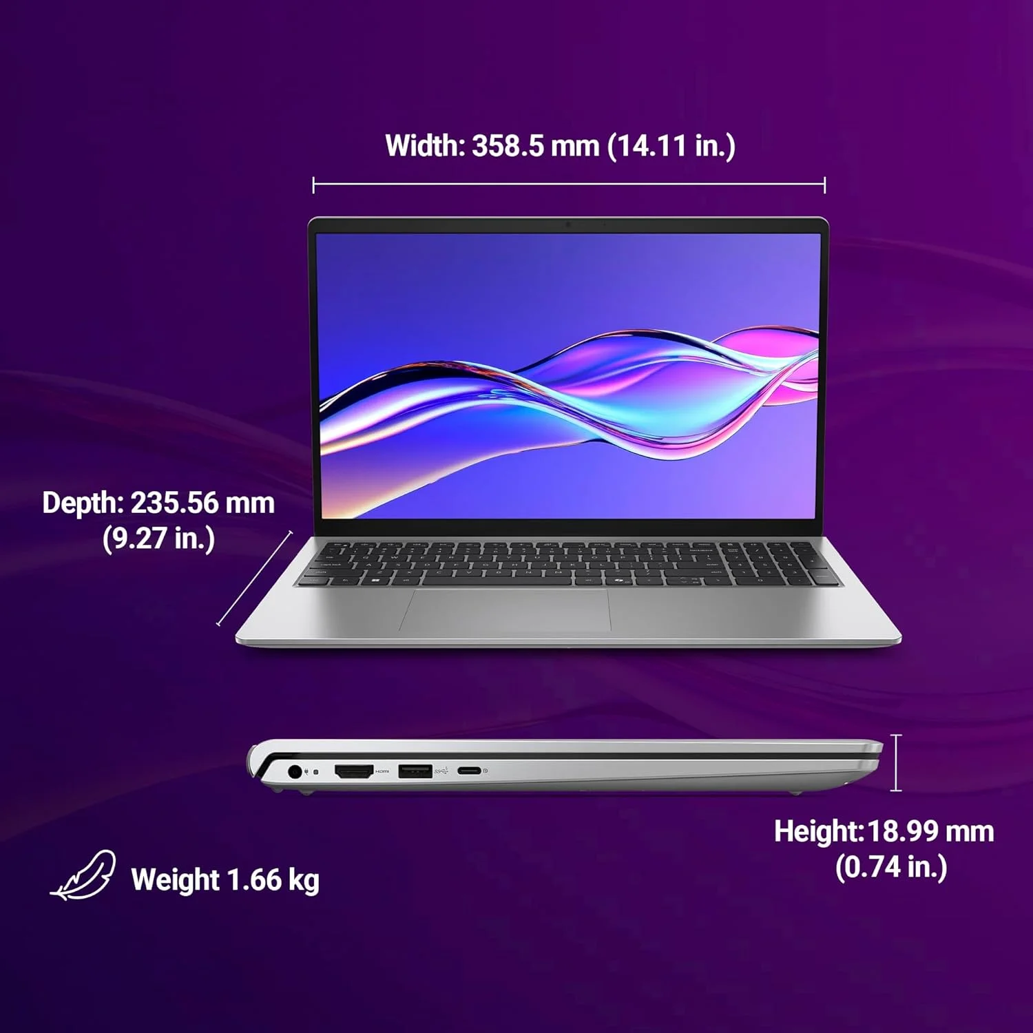 Dell 15 AI Laptop – Core Ultra 5 225H | 16GB DDR5 | 512GB SSD | Intel Arc Graphics - View 2