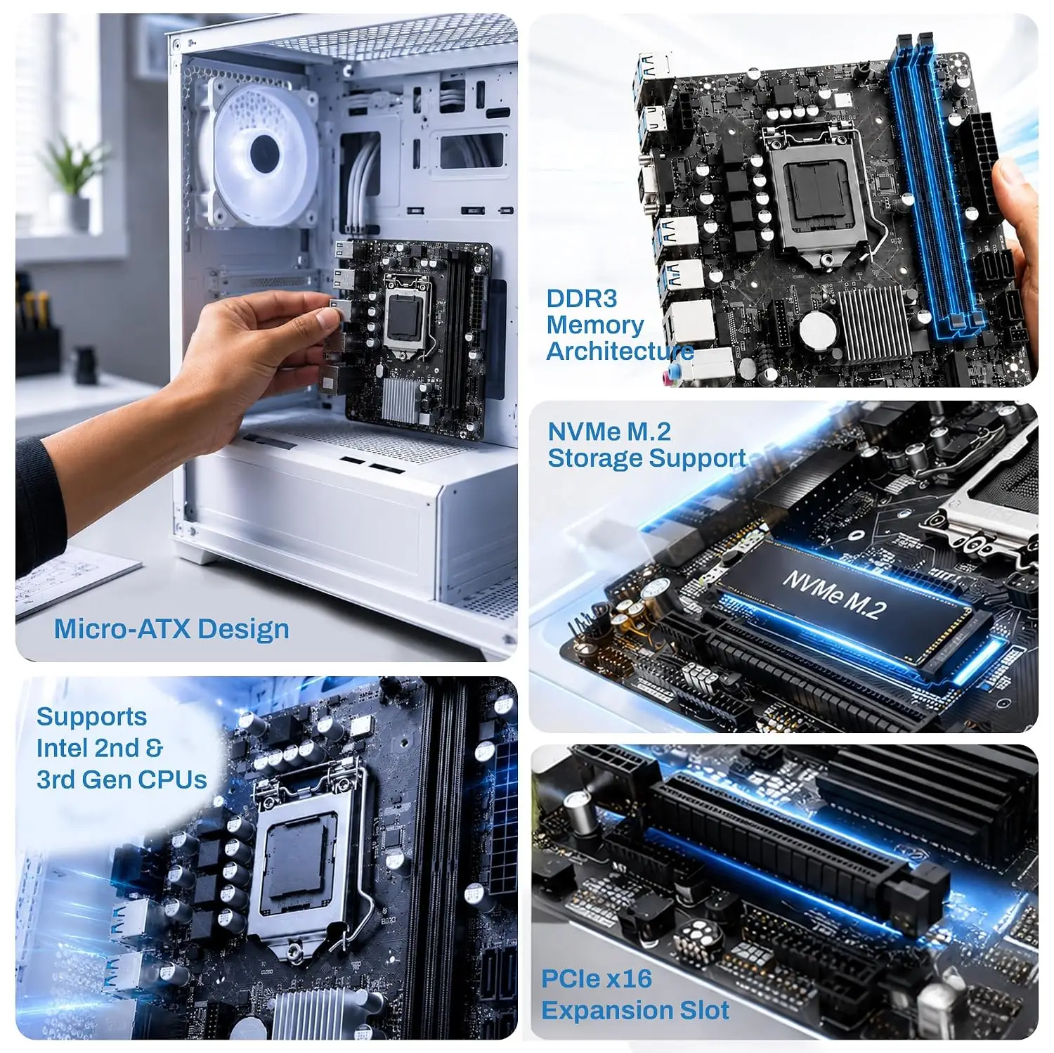 EVM H110 DDR4 Micro ATX Motherboard – LGA1151, M.2 NVMe - Image 3