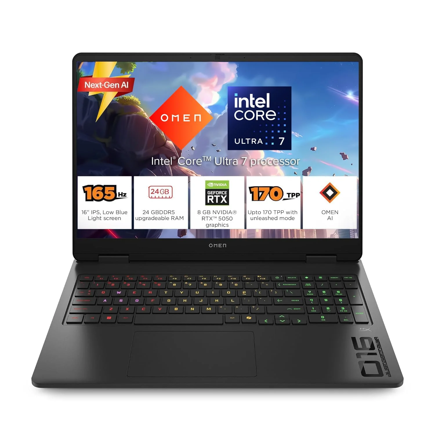 HP Omen 16 Gaming Laptop – Core Ultra 7 255H, RTX 5050 8GB, 24GB DDR5, 1TB SSD - View 1