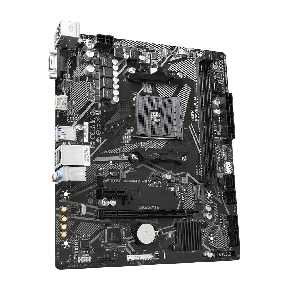 GIGABYTE A520M K V2 Micro-ATX Motherboard – AMD AM4, DDR4, M.2, HDMI & D-Sub - Image 2