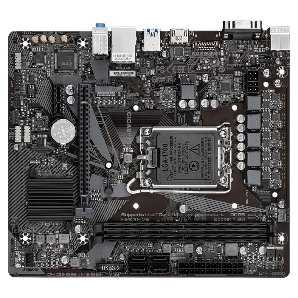 GIGABYTE H610M H V2 DDR5 Micro-ATX Motherboard – Intel 14th Gen, M.2, GbE LAN - View 4