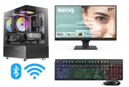 Desktop PC for Trading Purpose - I5-11400F | 32GB Ram DDR4 | 512GB NVMe SSD | 500GB Hard Disk | 8GB RX580 Graphic | 27 inch BenQ Monitor | Windows 11 with MS Office 2021 | Keyboard and Mouse Gaming | Wifi and Bluetooth