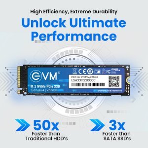 EVM 256GB M.2 NVMe Internal SSD (2280) - 2000MB/s Read - PCIe Interface Gen 3x4-4X Faster Than SATA SSD- 5 Year Warranty, 256GB