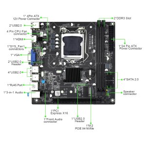ZEBRONICS H61-NVMe/ H61 M2 Micro-ATX Motherboard for LGA 1155 Socket, Supports Intel 2nd & 3rd Generation Processors