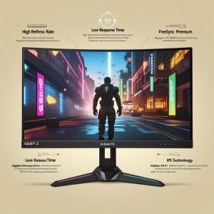 GIGABYTE G24F 2 23.8 Inch (60.452 Cm), 165Hz (180Hz Oc) Gaming Led Monitor with 1920 X 1080 Pixels SS IPS Display, Freesync Premium (Black)