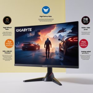 GIGABYTE G24F 2 23.8 Inch (60.452 Cm), 165Hz (180Hz Oc) Gaming Led Monitor with 1920 X 1080 Pixels SS IPS Display, Freesync Premium (Black)