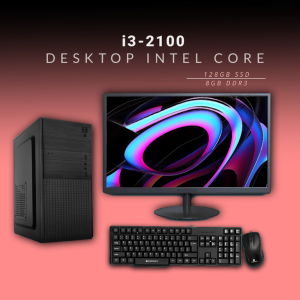 Desktop Intel Core i3-2100 | 8GB DDR3 | 128GB SSD | 19 inch Monitor | Windows 11 with MS Office 2021 | Wifi+Bluetooth