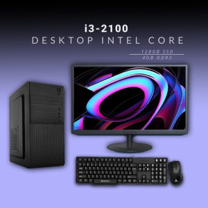 Desktop Intel Core i3-2100 | 4GB DDR3 | 128GB SSD | 17 inch Monitor | Windows 11 with MS Office 2021 | Wifi+Bluetooth