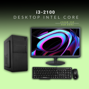 Desktop Intel Core i3-2100 | 4GB DDR3 | 256GB SSD | 17 inch Monitor | Windows 11 with MS Office 2021 | Wifi+Bluetooth