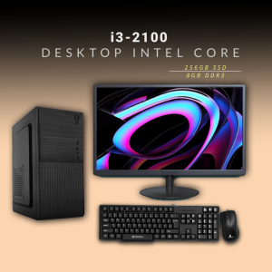 Desktop Intel Core i3-2100 | 8GB DDR3 | 256GB SSD | 17 inch Monitor | Windows 11 with MS Office 2021 | Wifi+Bluetooth