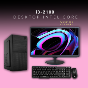 Desktop Intel Core i3-2100 | 8GB DDR3 | 128GB SSD | 17 inch Monitor | Windows 11 with MS Office 2021 | Wifi+Bluetooth