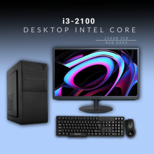 Desktop Intel Core i3-2100 | 8GB Ram DDR3 | 256GB SSD | Keyboard and Mouse | 19 Inch Monitor | Windows 11 with MS Office | Wifi