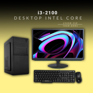 Desktop Intel Core i3-2100 | 16GB DDR3 | 256GB SSD | 19 inch Monitor | Windows 11 with MS Office 2021 | Wifi+Bluetooth