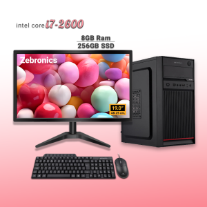 Zebronics Desktop Intel Core i7-2600 | 8GB Ram | 256GB SSD | Windows 11 with MS Office 2021 | Wifi+Bluetooth