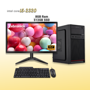 Zebronics Desktop Intel Core i5-2320 | 8GB Ram | 512GB SSD | Windows 11 with MS Office 2021 | Wifi+Bluetooth