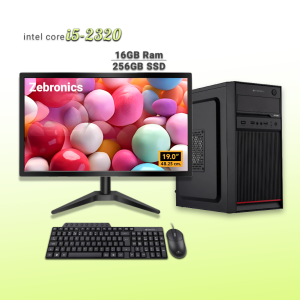 Zebronics Desktop Intel Core i5-2320 | 16GB Ram | 256GB SSD | Windows 11 with MS Office 2021 | Wifi+Bluetooth