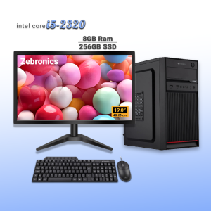 Zebronics Desktop Intel Core i5-2320 | 8GB Ram | 256GB SSD | Windows 11 with MS Office 2021 | Wifi+Bluetooth