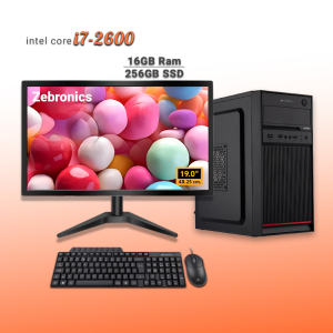 Zebronics Desktop Intel Core i7-2600 | 16GB Ram | 256GB SSD | Windows 11 with MS Office 2021 | Wifi+Bluetooth