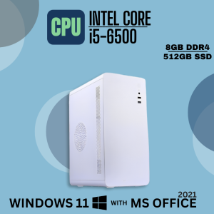 Fusionit White CPU Intel Core i5-6500 | 8GB DDR4 | 512GB SSD | Windows 11 with MS Office 2021
