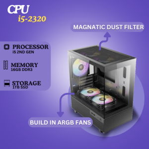 Fusionit Desktop PC Intel Core i5-2320 | 16GB DDR3 | 1TB GB SSD | Windows 11 with MS Office 2021