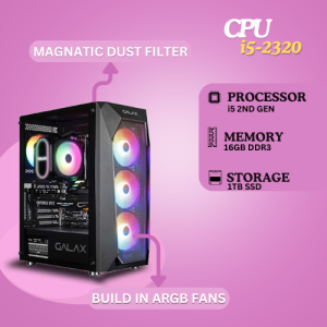 Fusionit Desktop PC Intel Core i5-2320 | 16GB DDR3 | 1TB GB SSD | Windows 11 with MS Office 2021 | 22 inch Monitor