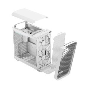 Fractal Design Torrent Compact White RGB Tempered Glass TG Clear Tint Window High-Airflow Mid Tower Computer Case/Cabinet/Chassis - FD-C-TOR1C-05