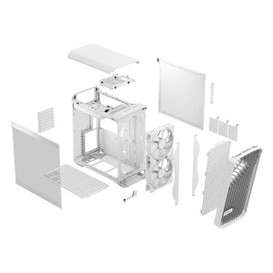 Fractal Design Torrent Compact White RGB Tempered Glass TG Clear Tint Window High-Airflow Mid Tower Computer Case/Cabinet/Chassis - FD-C-TOR1C-05