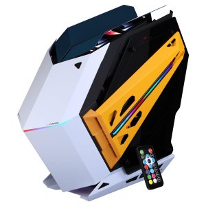 EBRONICS Phantom Mid-Tower Premium Gaming Cabinet ATX/mATX/Mini ITX, 2X 120mm Top + 2X 120mm Rear Fan, ARGB Inner Glow,RGB LED Control