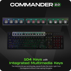 TAG Gamerz Commander 2.0 RGB Gaming USB Keyboard and Mouse Combo|Floating Keycaps|Rainbow RGB