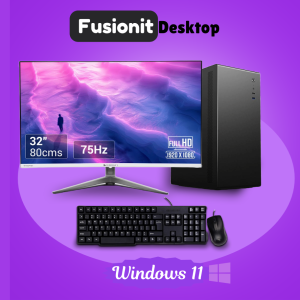 Fusionit Desktop PC Intel Core i3 3rd Gen | 8GB Ram | 256GB SSD | Windows 11 | MS Office 2021 | 32 Inch Curve Zebronics Monitor