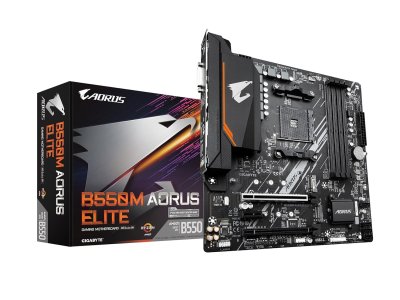 GIGABYTE B550M AORUS Elite (AM4/ AMD/ B550/ Micro-ATX/ DDR4/ Dual M.2/ PCIe 4.0/ Realtek GbE LAN/Gaming Motherboard)
