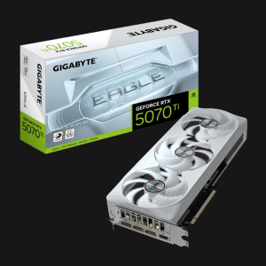 GIGABYTE GeForce RTX 5070 Ti Eagle OC ICE SFF 16G Graphics Card, 16GB 256-bit GDDR7, PCIe 5.0, WINDFORCE Cooling System, GV-N507TEAGLEOC ICE-16GD Video Card