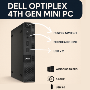 Dell (Refurbished) Dell Optiplex Intel Core i3-4th Gen Mini PC | 8GB Ram | 256GB SSD | Windows 10 | Ms Office | Intel HD Graphics