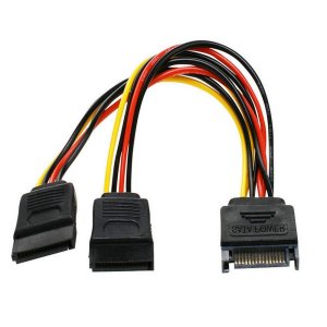 SATA Power Y-Splitter Cable sata Male to Dual 15 Pin Female Extension Cable for Hard Disk Drive Adapter Cable