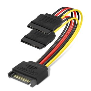 SATA Power Y-Splitter Cable sata Male to Dual 15 Pin Female Extension Cable for Hard Disk Drive Adapter Cable