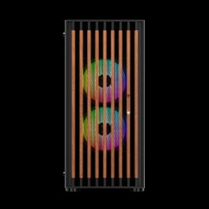GAMDIAS Aura GC4 - Real Walnut MESH RGB MID-Tower CASE/Gaming Cabinet | 3 Built-in 120mm ARGB Fans, Supports Mini-ITX, Micro-ATX, and ATX, AIO Support