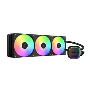 GAMDIAS Aura GL360 V2, 360mm CPU Liquid Cooler w/PWM Fans, ARGB AIO Water Cooling Sytem, Hidden Cable & Rotatable Pump