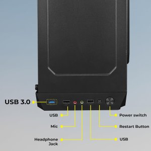 ZEBRONICS ZIUM Mid-Tower Gaming Cabinet, M-ATX/M-Itx, Fins Focussed Multicolor Rear Fan, Multi Color Led Strip