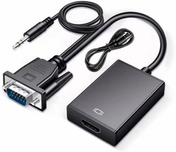 VGA to HDMI Converter Adapter with Audio Support 1080P HDTV and USB Cable for Power Supply Supported