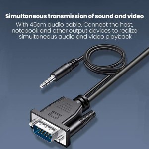 VGA to HDMI Converter Adapter with Audio Support 1080P HDTV and USB Cable for Power Supply Supported