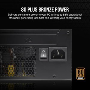 CORSAIR CX Series CX750 80 Plus Bronze ATX Power Supply, A 120mm thermally Controlled Low-Noise Cooling Fan