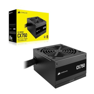 CORSAIR CX Series CX750 80 Plus Bronze ATX Power Supply, A 120mm thermally Controlled Low-Noise Cooling Fan